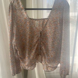 Floral Ruched Blouse